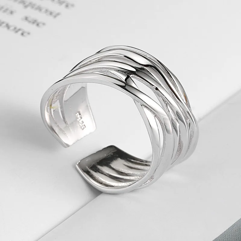 Women's Adjustable Irregular 925 Sterling Silver Finger Ring